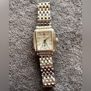 Michele Deco Mid Stainless Diamond Dial Watch